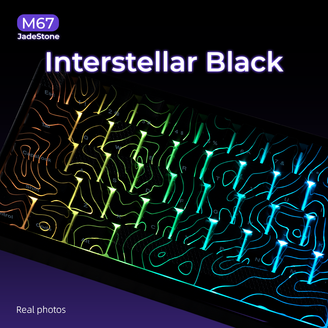 XVX M67 JadeStone Interstellar Black VIA Tri-Mode Mechanical Keyboard with IMD-Tech Keycaps
